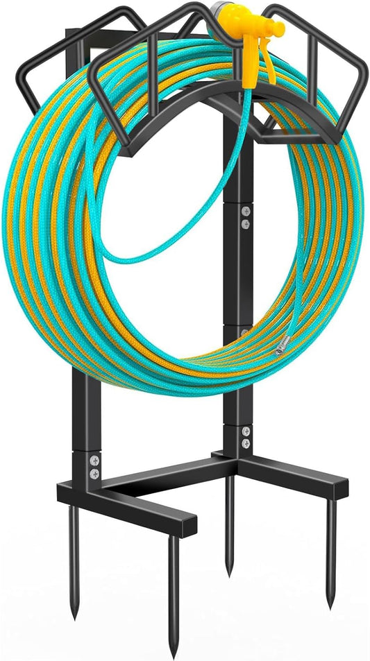 Super Stable Garden Hose Holder, Water Hose Reel holds 160ft, Black