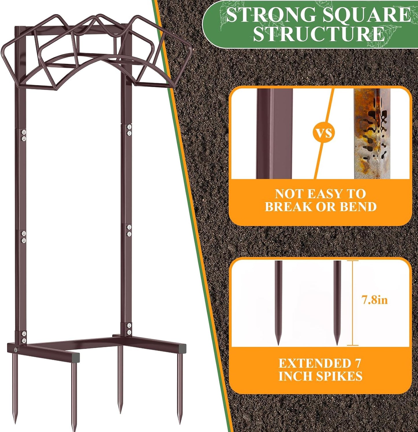 Super Stable Garden Hose Holder, Water Hose Reel holds 160ft, Black