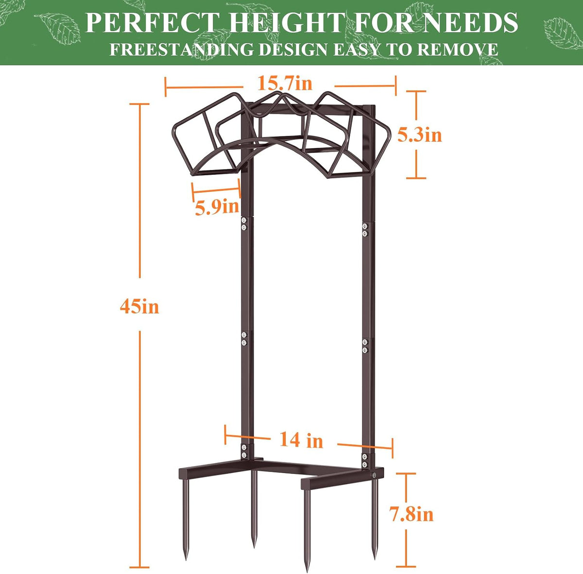 Super Stable Garden Hose Holder, Water Hose Reel holds 160ft, Black