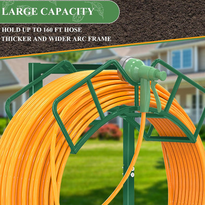 Super Stable Garden Hose Holder, Water Hose Reel holds 160ft, Black