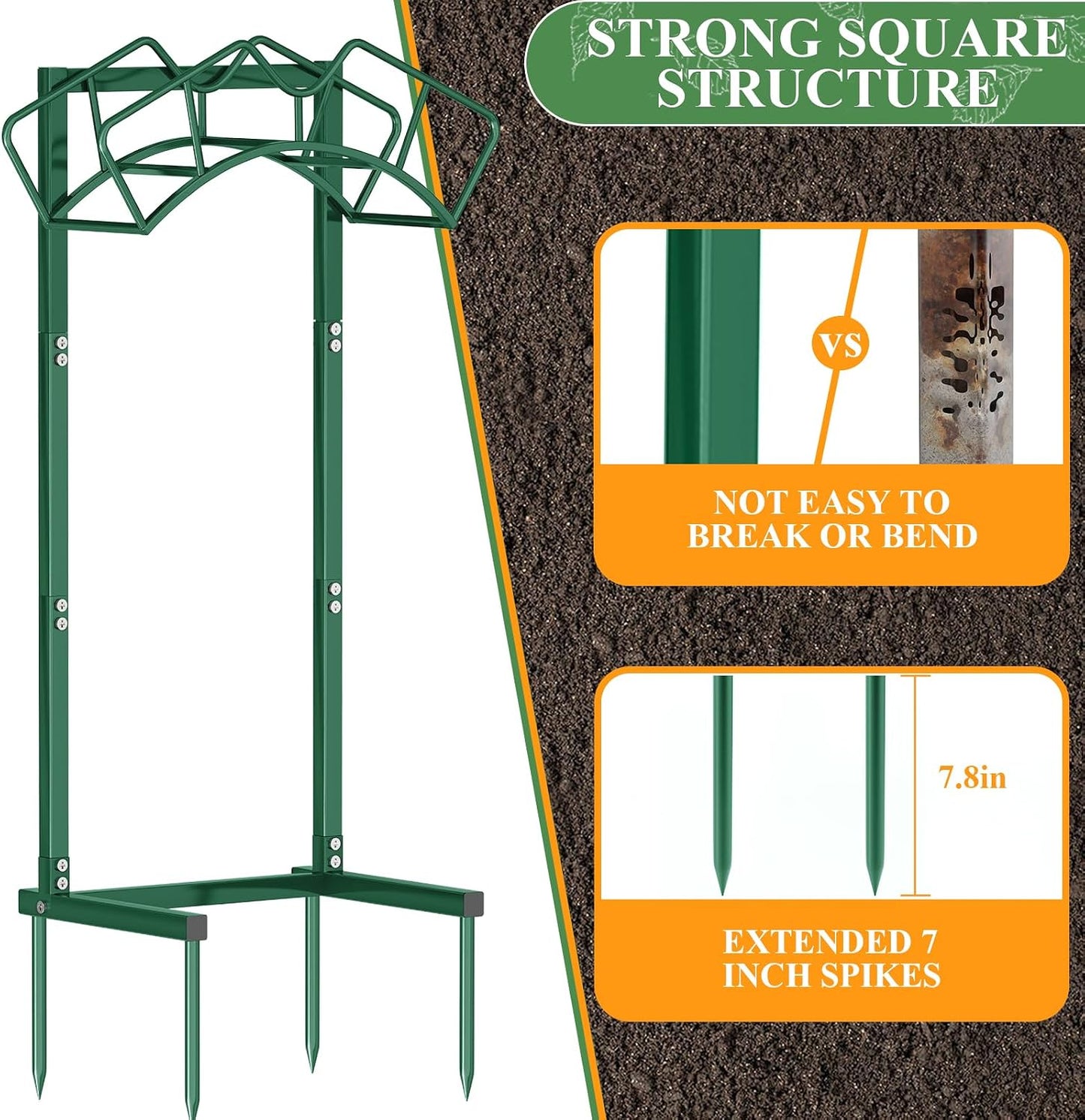 Super Stable Garden Hose Holder, Water Hose Reel holds 160ft, Black