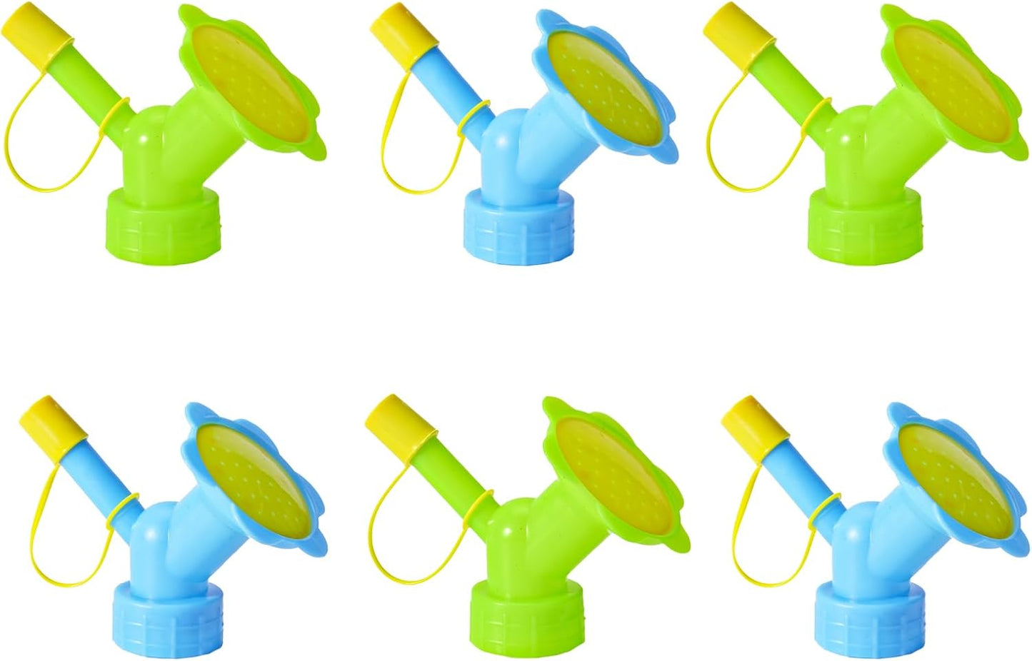 6PCS Watering Can Sprinkler Head Dual Head Bottle Cap Sprinkler Set - Plastic Watering Can Nozzle for Indoor Seedlings and Plants