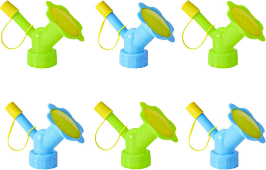 6PCS Watering Can Sprinkler Head Dual Head Bottle Cap Sprinkler Set - Plastic Watering Can Nozzle for Indoor Seedlings and Plants