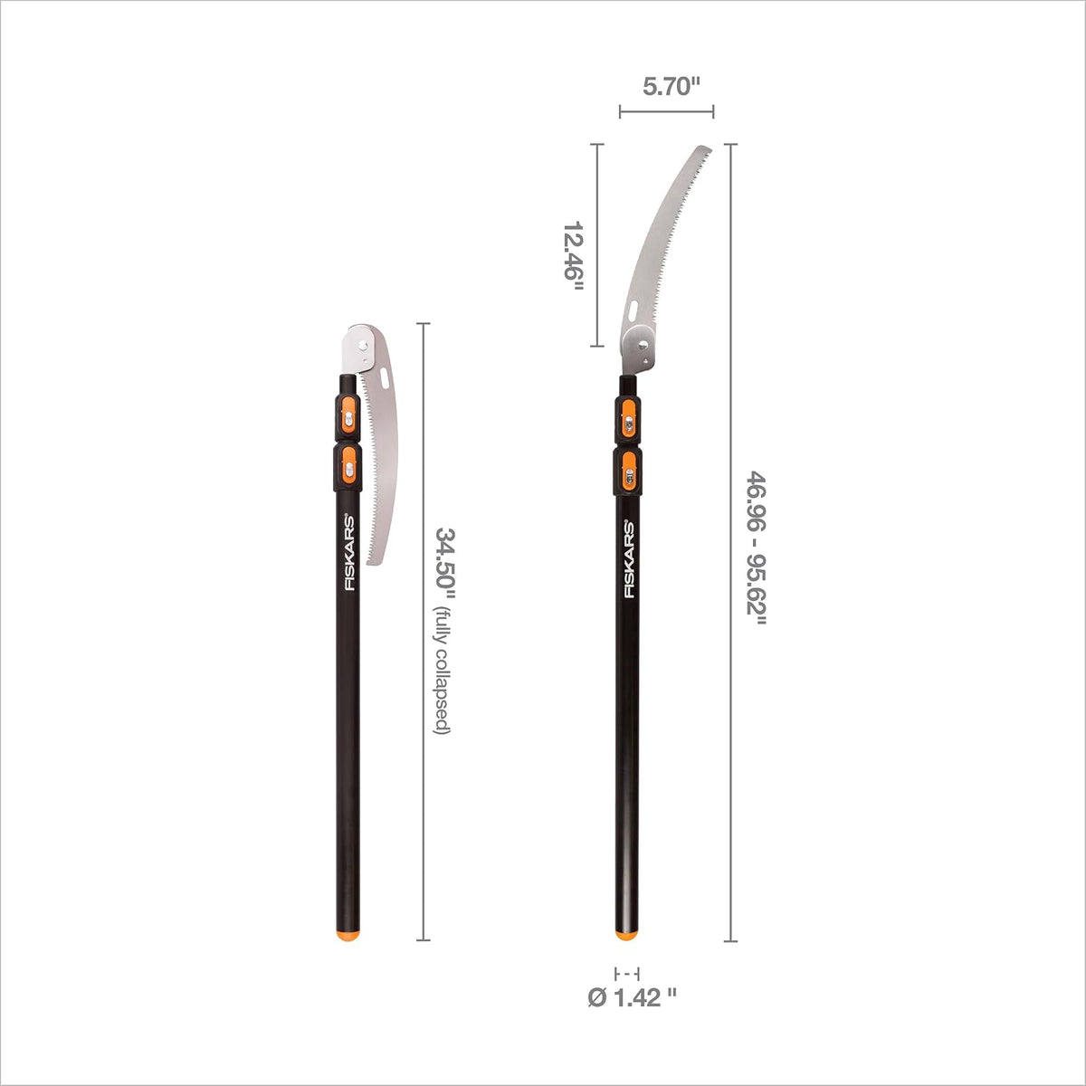 7-13 Ft DualAction Extendable Pole Pruner, Telescoping Tree Pruner