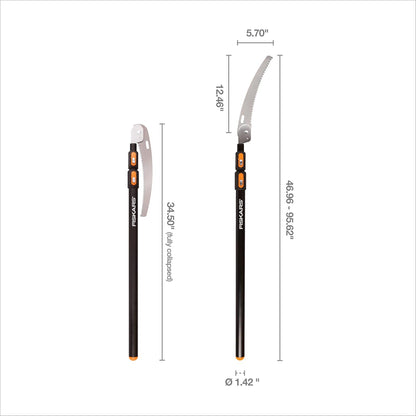 7-13 Ft DualAction Extendable Pole Pruner, Telescoping Tree Pruner