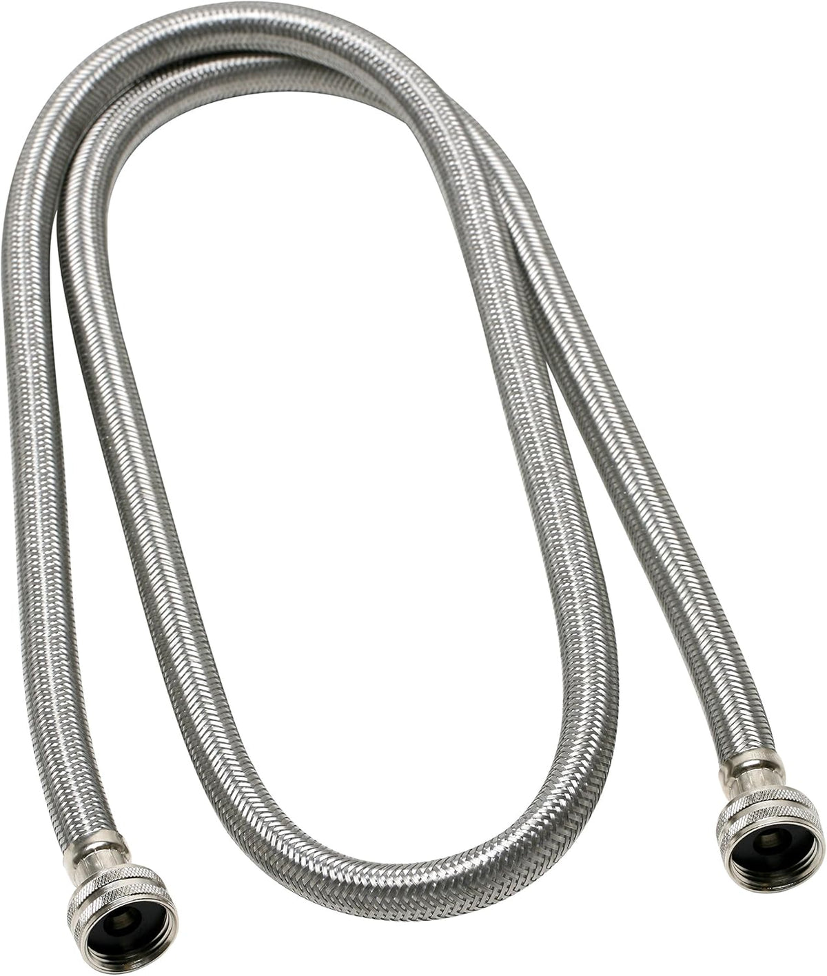 B9WM48HE High Efficiency Washing Machine Connector, Braided Stainless Steel - 3/4 Hose Fitting x 3/4 Hose Fitting, 4 Ft. (48-Inch) Length