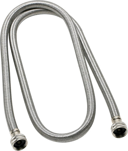 B9WM48HE High Efficiency Washing Machine Connector, Braided Stainless Steel - 3/4 Hose Fitting x 3/4 Hose Fitting, 4 Ft. (48-Inch) Length