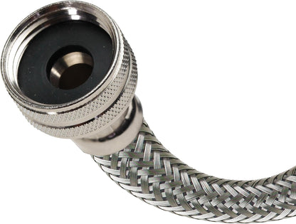 B9WM48HE High Efficiency Washing Machine Connector, Braided Stainless Steel - 3/4 Hose Fitting x 3/4 Hose Fitting, 4 Ft. (48-Inch) Length