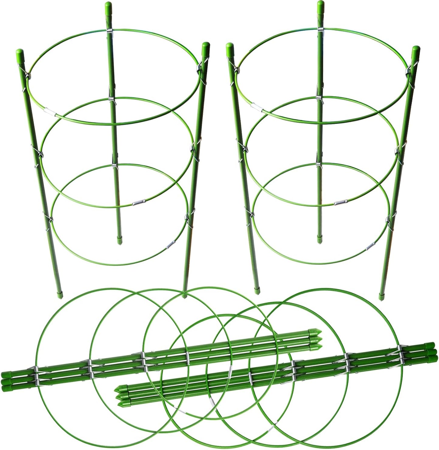 4 PCS Metal Plant Cages, Tomato Cages, Metal Garden Plant Supports, Plant Trellis, Plant Stakes for Tomato, Climbing Plant, Flower, Seedlings, 17.7" High, 7.1"/7.87"/8.66" Inner Diameter
