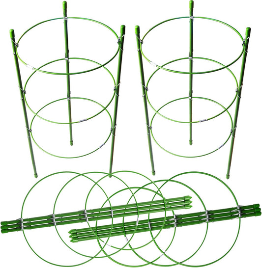 4 PCS Metal Plant Cages, Tomato Cages, Metal Garden Plant Supports, Plant Trellis, Plant Stakes for Tomato, Climbing Plant, Flower, Seedlings, 17.7" High, 7.1"/7.87"/8.66" Inner Diameter