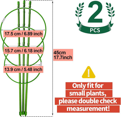 4 PCS Metal Plant Cages, Tomato Cages, Metal Garden Plant Supports, Plant Trellis, Plant Stakes for Tomato, Climbing Plant, Flower, Seedlings, 17.7" High, 7.1"/7.87"/8.66" Inner Diameter