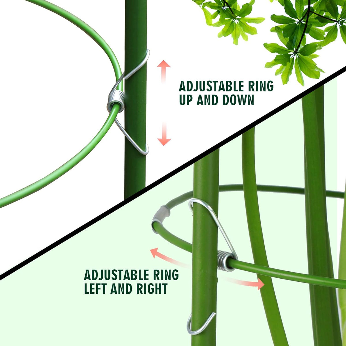 4 PCS Metal Plant Cages, Tomato Cages, Metal Garden Plant Supports, Plant Trellis, Plant Stakes for Tomato, Climbing Plant, Flower, Seedlings, 17.7" High, 7.1"/7.87"/8.66" Inner Diameter