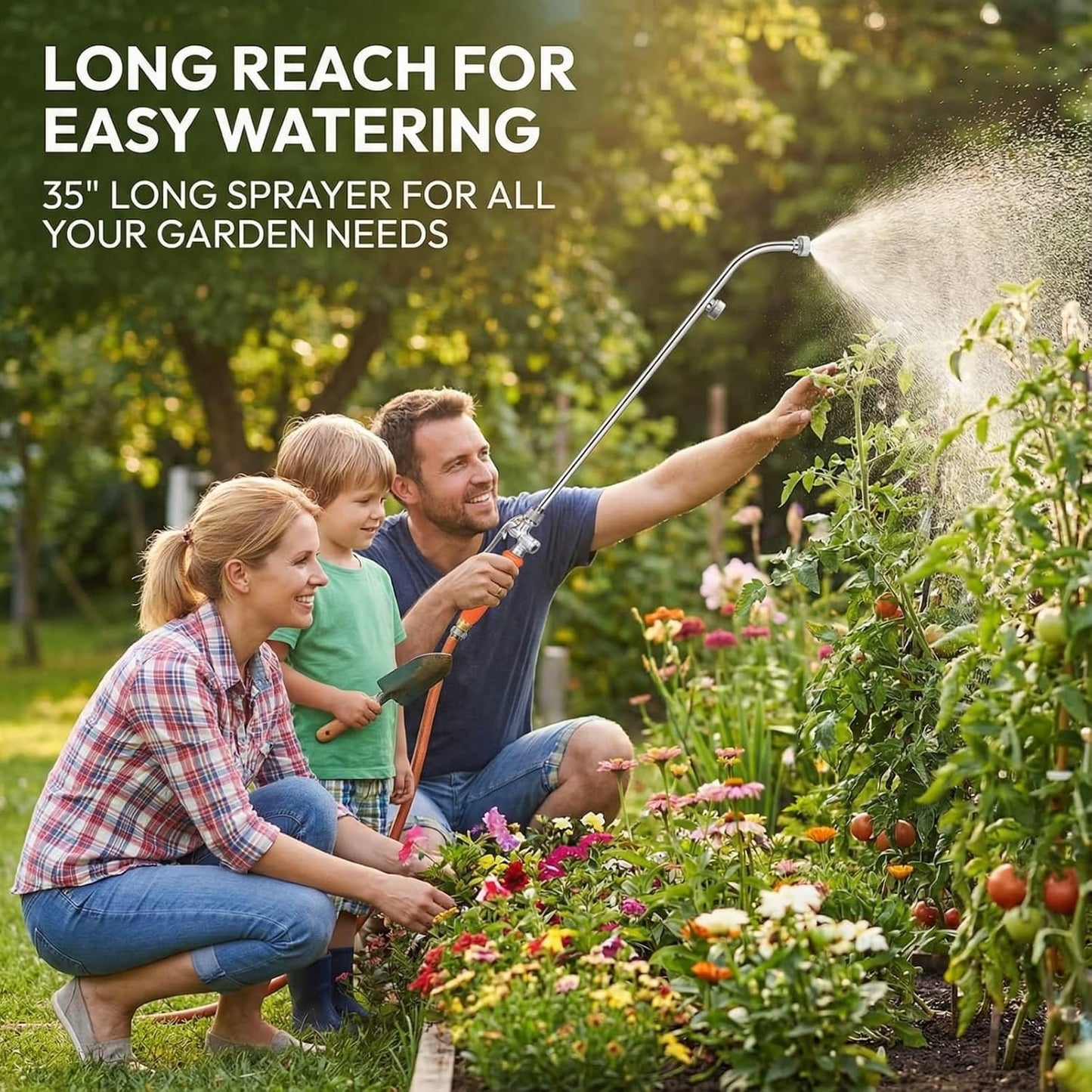 All Metal Sprayer Wand Replacement, Adjustable Garden Watering Wand, Stainless Steel Sprayer Nozzle, Pump Sprayer Wand for Gardening and Lawn Care