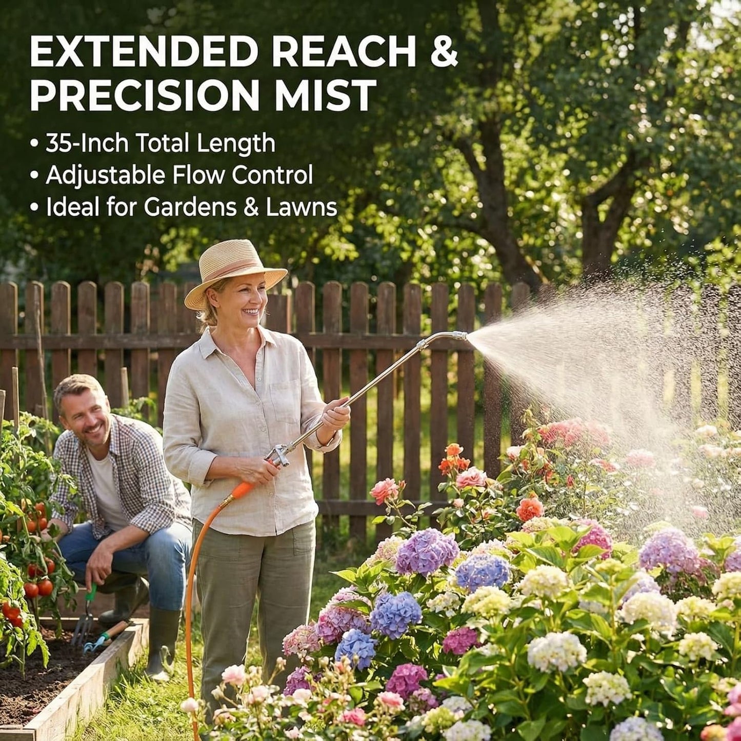 All Metal Sprayer Wand Replacement, Adjustable Garden Watering Wand, Stainless Steel Sprayer Nozzle, Pump Sprayer Wand for Gardening and Lawn Care