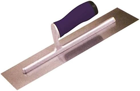 Finishing Trowel for Cement and Concrete 12” x 4” - Tempered Carbon Steel - Lightweight alloy mounting - Ergonomic soft rubber handle for less fatigue - Lifetime warranty