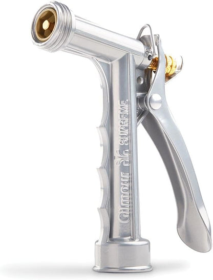 Full Size Zinc Pistol Grip Nozzle with Threaded Front, Silver (857302-1001)