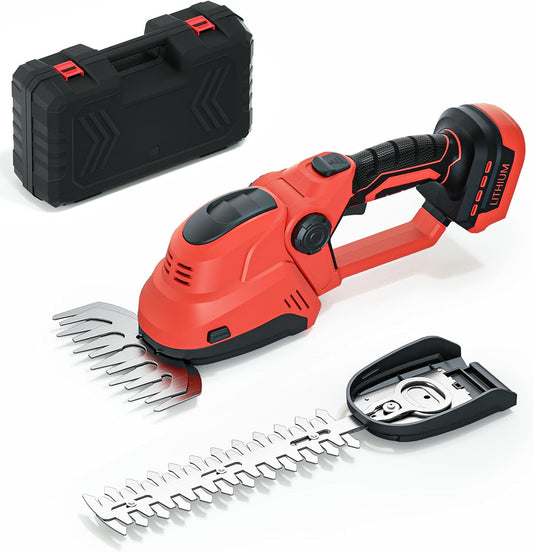 Hedge Trimmer for Milwaukee M18 18V Battery, Cordless 2 in 1 Grass Shear & Hedge Trimmer with Brushless Motor, Fitted Dual-Action Blades,Gardening Tool for Lawns, Hedges (Battery Not Included)