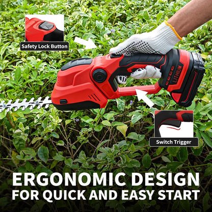 Hedge Trimmer for Milwaukee M18 18V Battery, Cordless 2 in 1 Grass Shear & Hedge Trimmer with Brushless Motor, Fitted Dual-Action Blades,Gardening Tool for Lawns, Hedges (Battery Not Included)