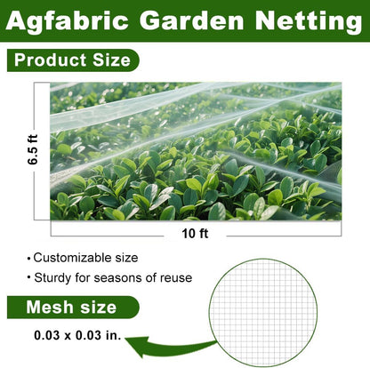 Garden Netting 6'x10' Insect Pest Barrier Bird Netting for Garden Protection,Row Cover Mesh Netting for Vegetables Fruit Trees and Plants,White - Colors B