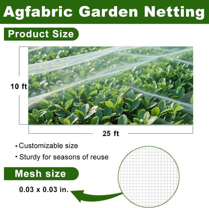 Garden Netting 6'x10' Insect Pest Barrier Bird Netting for Garden Protection,Row Cover Mesh Netting for Vegetables Fruit Trees and Plants,White - Colors B