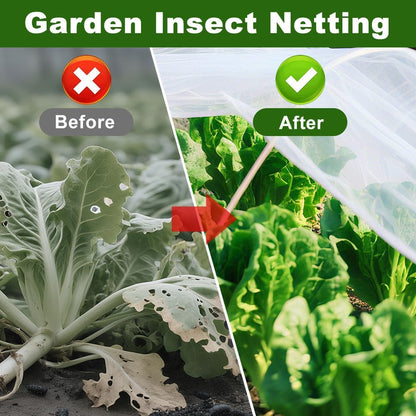 Garden Netting 6'x10' Insect Pest Barrier Bird Netting for Garden Protection,Row Cover Mesh Netting for Vegetables Fruit Trees and Plants,White - Colors B
