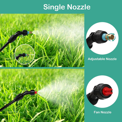 Sprayer Wand Replacement Kit, Acid Resistant Spray Wand with 4 Types Nozzles Brass Fittings, Pump Sprayer Wand, Garden Hose Wand with 1/4" & 3/8" Brass Barbs and 2 Hose Clamps for Watering