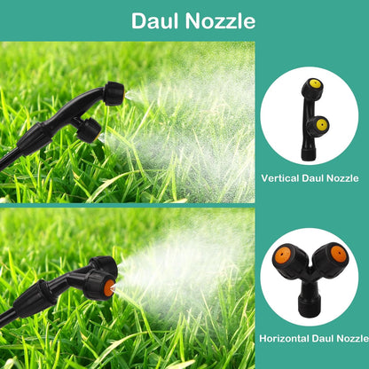 Sprayer Wand Replacement Kit, Acid Resistant Spray Wand with 4 Types Nozzles Brass Fittings, Pump Sprayer Wand, Garden Hose Wand with 1/4" & 3/8" Brass Barbs and 2 Hose Clamps for Watering