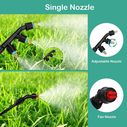 Sprayer Wand Replacement Kit, Acid Resistant Spray Wand with 4 Types Nozzles Brass Fittings, Pump Sprayer Wand, Garden Hose Wand with 1/4" & 3/8" Brass Barbs and 2 Hose Clamps for Watering