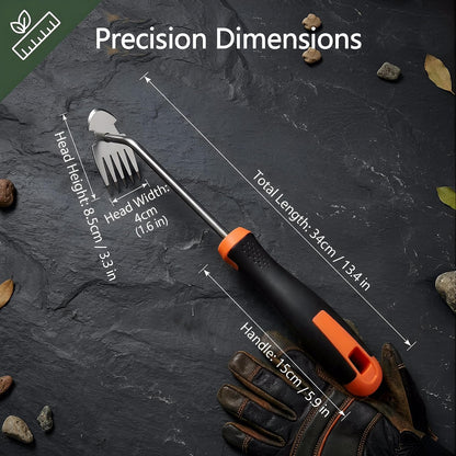 Weed Remover Tool, Hand Weeder Puller Tool, Portable Garden Weeder Tool for Vegetable Gardening Backyard Farm Planting & Uprooting Weeding Tool (Rubber Handle)