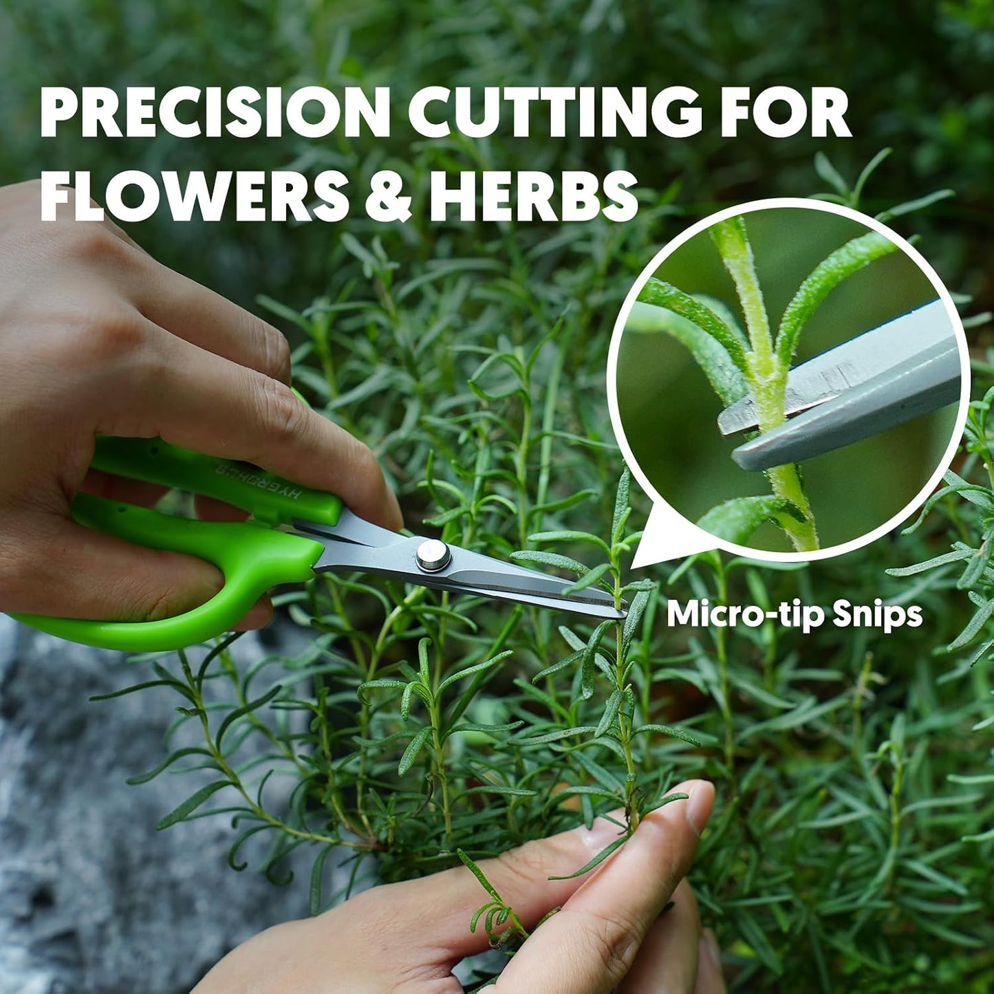Garden Scissors, 6-in Curved Blade Pruning Shears, Non-Stick Coated Steel
