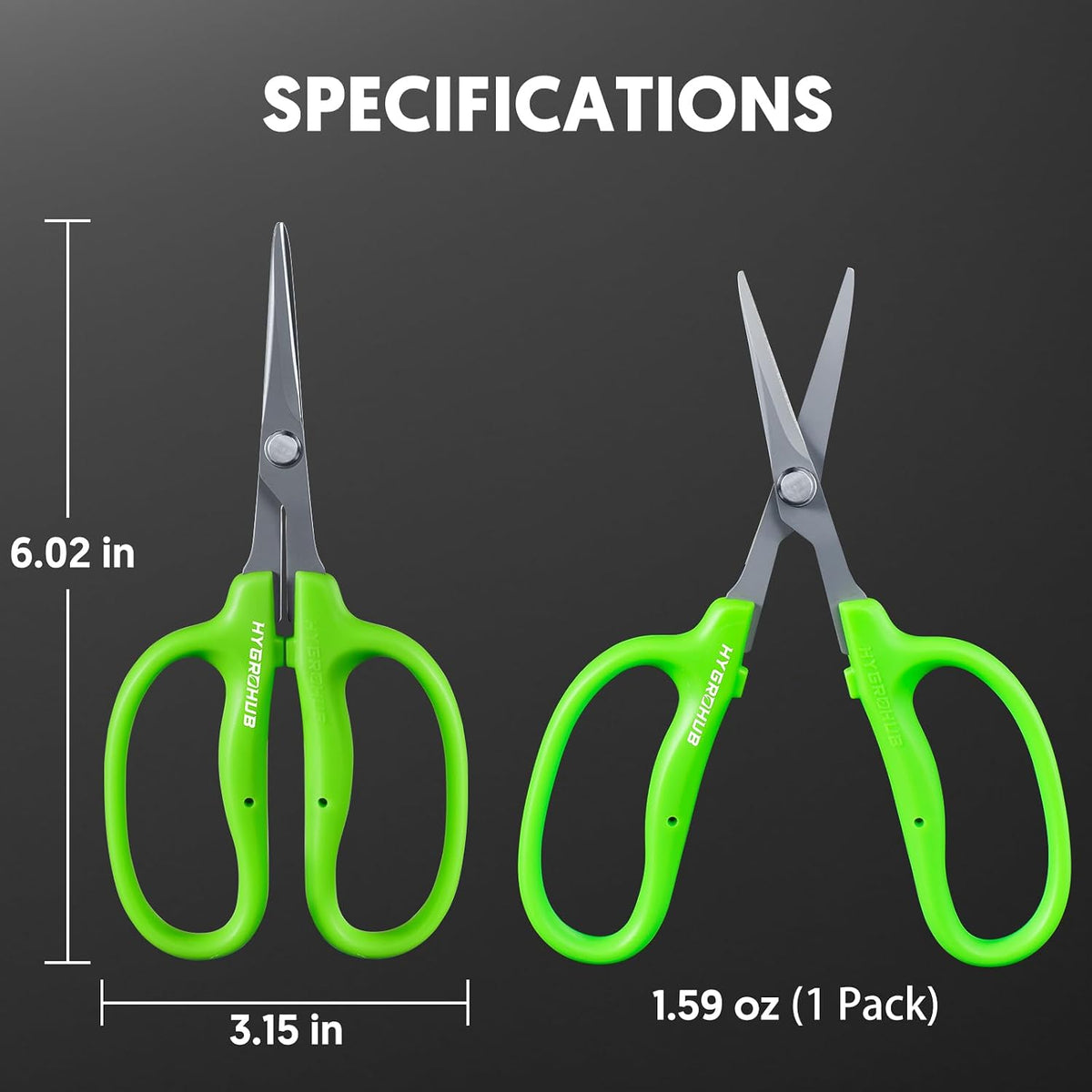 Garden Scissors, 6-in Curved Blade Pruning Shears, Non-Stick Coated Steel