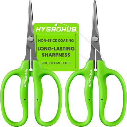 Garden Scissors, 6-in Curved Blade Pruning Shears, Non-Stick Coated Steel