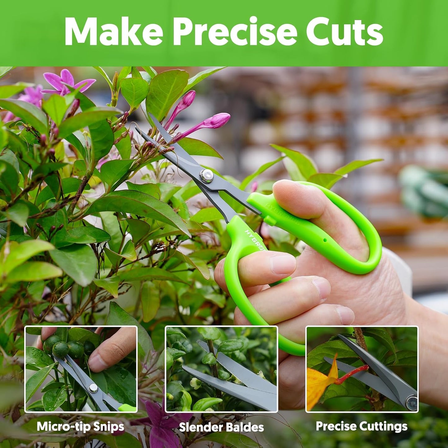 Garden Scissors, 6-in Curved Blade Pruning Shears, Non-Stick Coated Steel