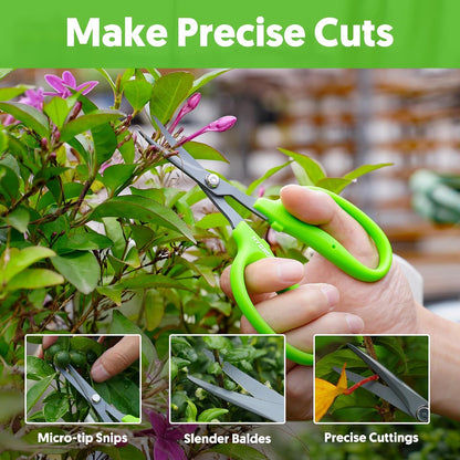 Garden Scissors, 6-in Curved Blade Pruning Shears, Non-Stick Coated Steel