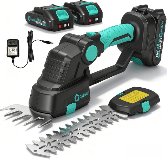 20V 2-in-1 Cordless Hedge Trimmer with 2 Batteries