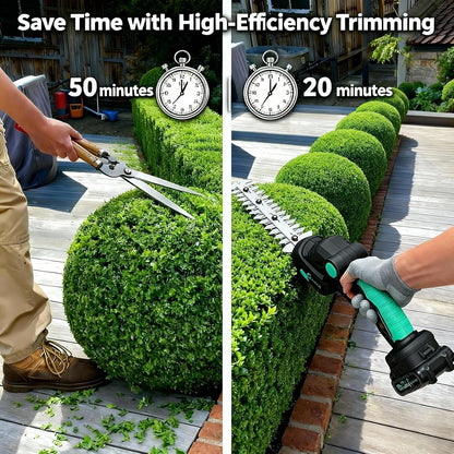 20V 2-in-1 Cordless Hedge Trimmer with 2 Batteries