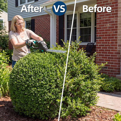 20V 2-in-1 Cordless Hedge Trimmer with 2 Batteries