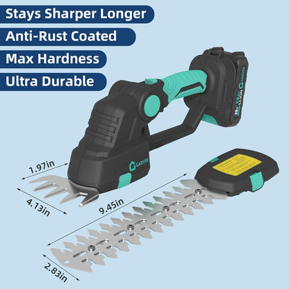 20V 2-in-1 Cordless Hedge Trimmer with 2 Batteries