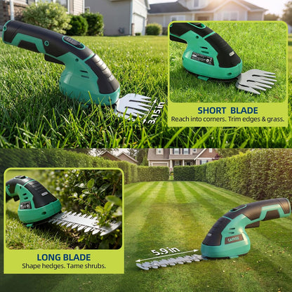 20V 2-in-1 Cordless Hedge Trimmer with 2 Batteries