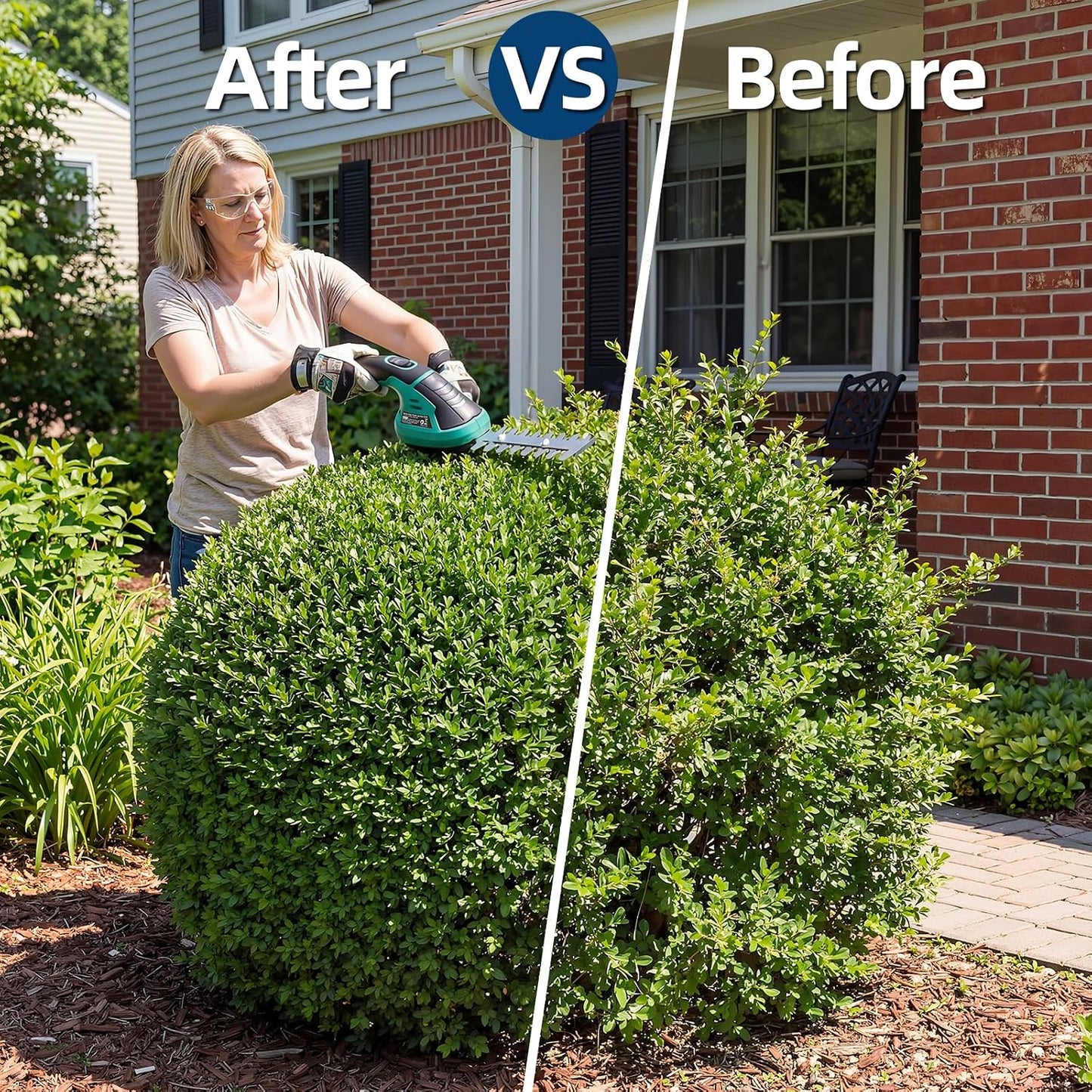 20V 2-in-1 Cordless Hedge Trimmer with 2 Batteries