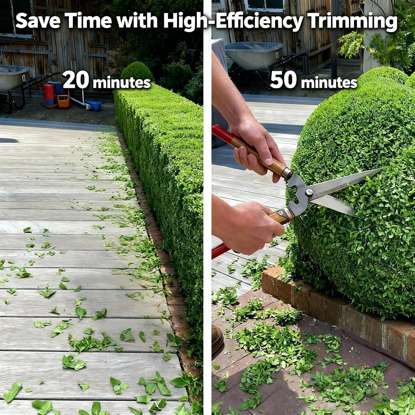 20V 2-in-1 Cordless Hedge Trimmer with 2 Batteries
