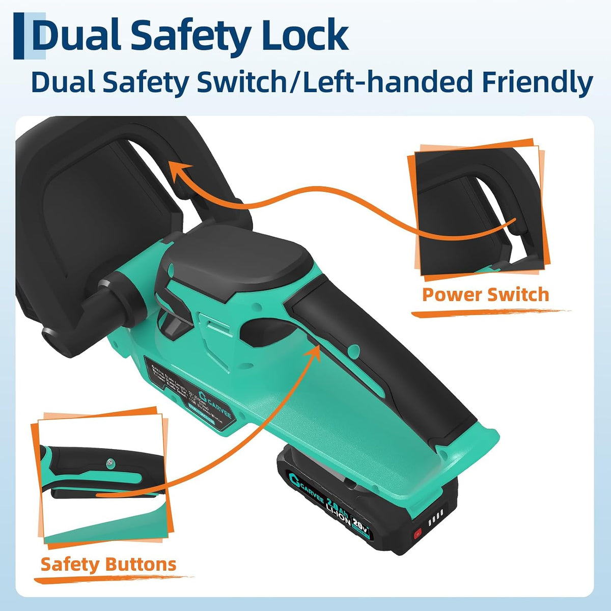 20V 2-in-1 Cordless Hedge Trimmer with 2 Batteries