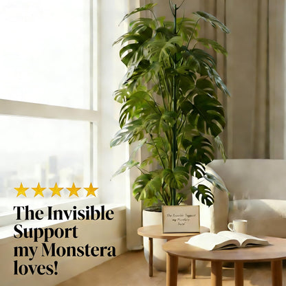 Tree Branch Plant Support Stakes – Stackable Plant Support Sticks with Clips & Velcro Tie – Natural Aesthetic Extendable Trellis for Indoor Plants, Monstera, Pot (Green-12 Pack)