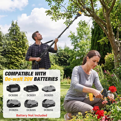 2-In-1 Electric Pruning Shears for De-walt 20v Max Battery, 1.6" Cutting Diameter Cordless Pole Pruners 20v - Brushless Motor, 4 Modes Electric Pruning Shears for Gardening & Tree Trimmer (No Battery)