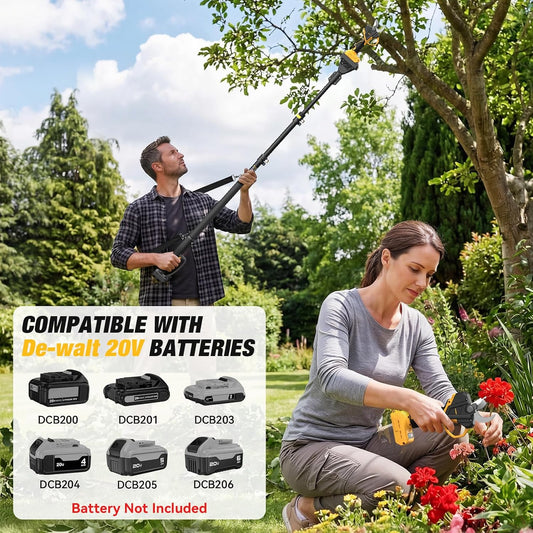 2-In-1 Electric Pruning Shears for De-walt 20v Max Battery, 1.6" Cutting Diameter Cordless Pole Pruners 20v - Brushless Motor, 4 Modes Electric Pruning Shears for Gardening & Tree Trimmer (No Battery)