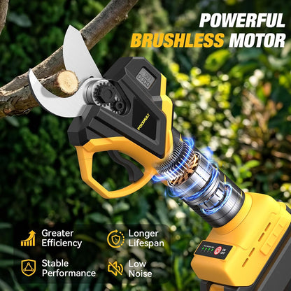 2-In-1 Electric Pruning Shears for De-walt 20v Max Battery, 1.6" Cutting Diameter Cordless Pole Pruners 20v - Brushless Motor, 4 Modes Electric Pruning Shears for Gardening & Tree Trimmer (No Battery)