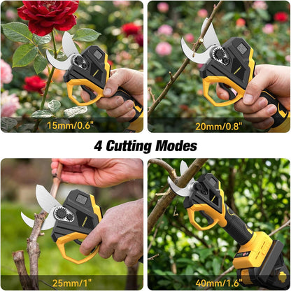 2-In-1 Electric Pruning Shears for De-walt 20v Max Battery, 1.6" Cutting Diameter Cordless Pole Pruners 20v - Brushless Motor, 4 Modes Electric Pruning Shears for Gardening & Tree Trimmer (No Battery)