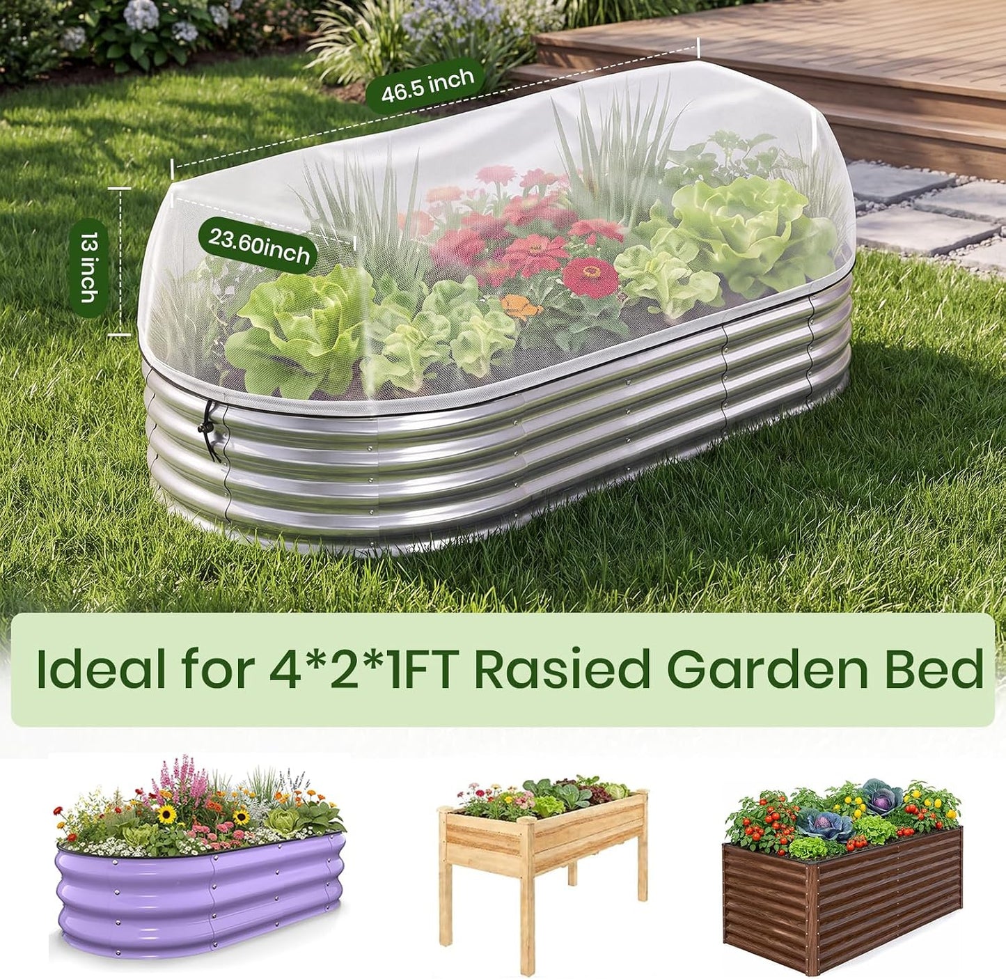 Plant Covers Freeze Protection, Rectangular Plant Cover for Winter, Frost Cloth Plant Freeze Protection for Outdoor Plants, Raised Garden Bed Cover,Winter Frost Blanket with Insulated Liner Drawstring
