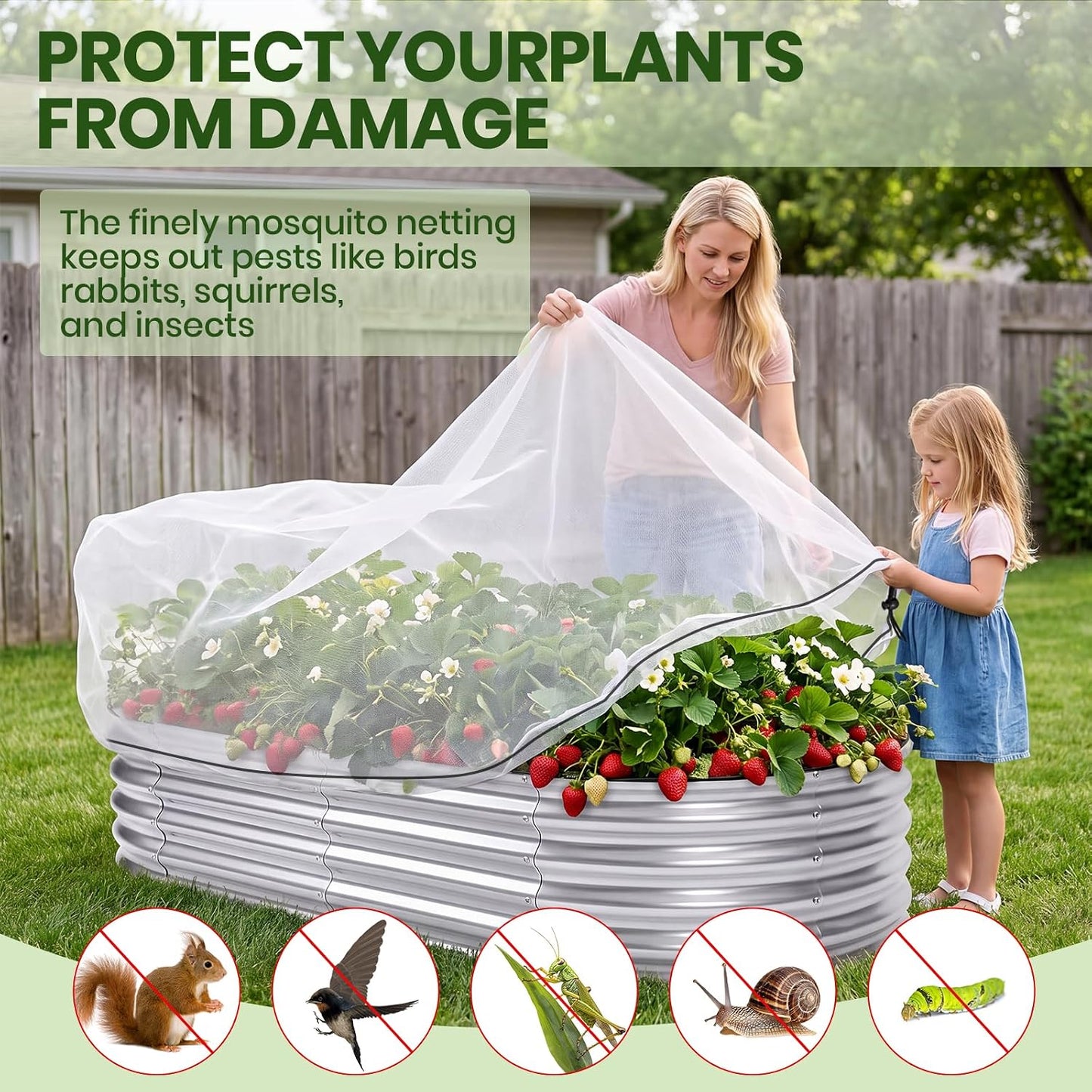 Plant Covers Freeze Protection, Rectangular Plant Cover for Winter, Frost Cloth Plant Freeze Protection for Outdoor Plants, Raised Garden Bed Cover,Winter Frost Blanket with Insulated Liner Drawstring