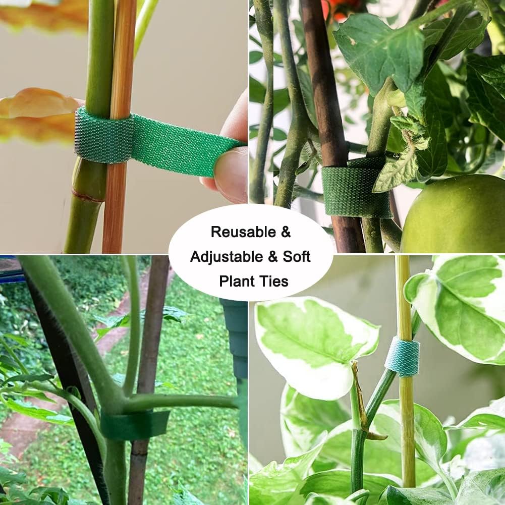 20 Pcs Natural Bamboo Stakes + 1 Roll Garden Ties, 18 Inches Bamboo Sticks Gardening Plant Support Stakes for Indoor Plants, Tomato, Potted Plants